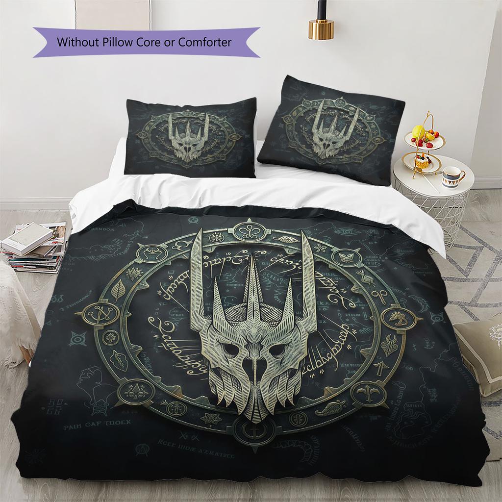 HelmofMordor Pattern Bedding Quilt Set Quilt Cover Pillowcase Home Decoration Birthday Gift (1 * duvet cover + 2 * pillowcase, without core)