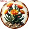 Vintage Metal Cactus Flower Wall Art 8x8 Inch Set Retro Home Decor For Kitchen Living Room Bedroom Easy To Hang