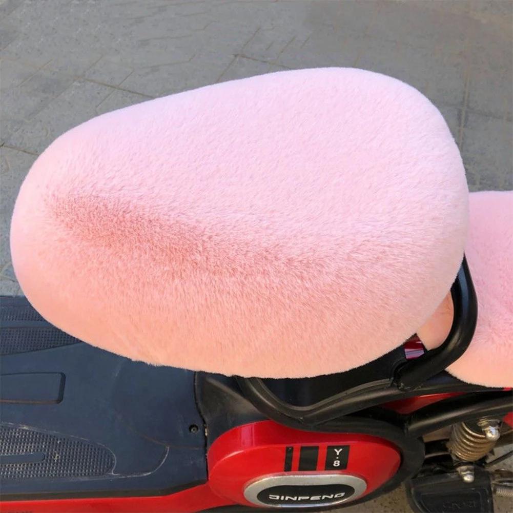 Plush Electric Bicycle Seat Cushion Cover Motorcycle Saddle Soft Seat Covers Cycling Cushion Saddle Comfortable Winter Pad