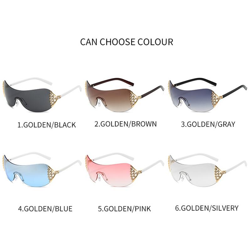 Polarized Light Glasses Rimless Punk Sunglasses Women Men Technological Sence Brand Sun Glasses Outdoor Lady Man Glasses UV400