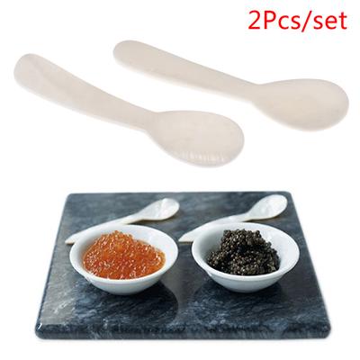 Pearl Sea Shell Hand Craft Pärlemor Kaviar sked liten te kaffe sked