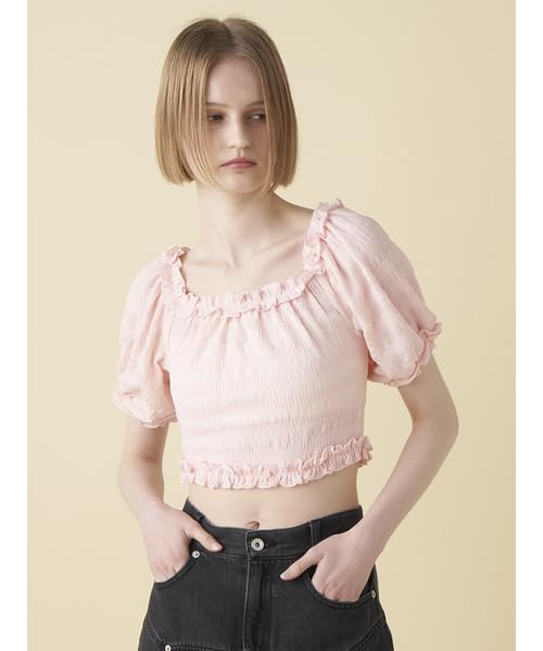 Furfur Ruffle Cut Blouse RWCT252051 Pink Women's