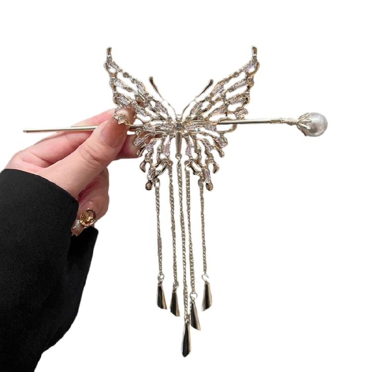 

Elegant Butterfly Decoration Hairpin Thin Hair Stakes For Women Traditional Chinese Clothing