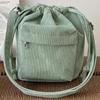 1 Pcs New Corduroy Women's Bag Crossbody Bag Korean Version Trendy Student Bucket Drawstring Single Shoulder Women's Bag