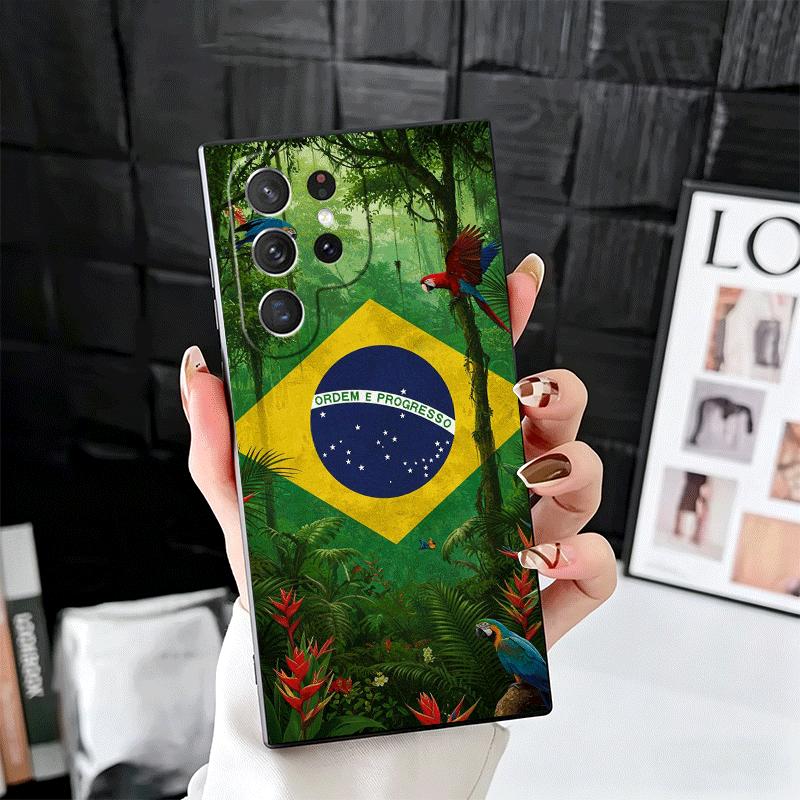 

Brazil Brazilian Flag Soft Phone Case for Samsung Galaxy S26 S25 Edge S24 Ultra S23 Plus S22 S21 FE S20 Black Cover Back Shell Samsung S25 Plus