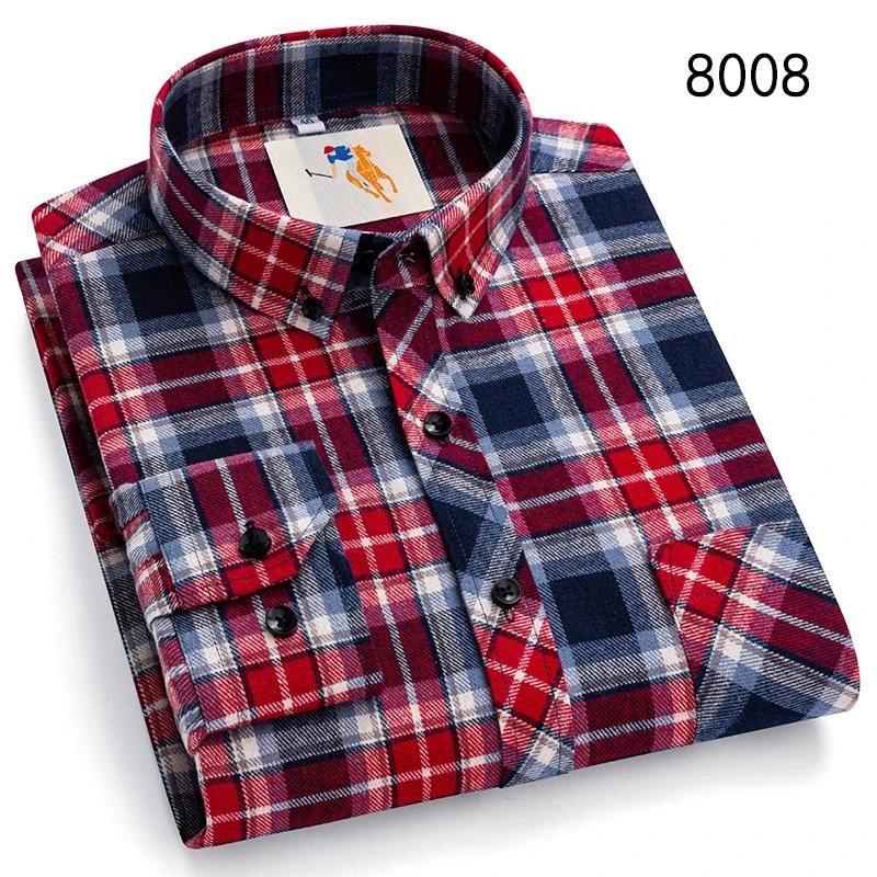 Flanell-Plaidhemden für Herren Klassischer Stil Langarm Umlegekragen Freizeitkleidung Täglicher Gebrauch Pflegeleicht Weiches Material Hemden