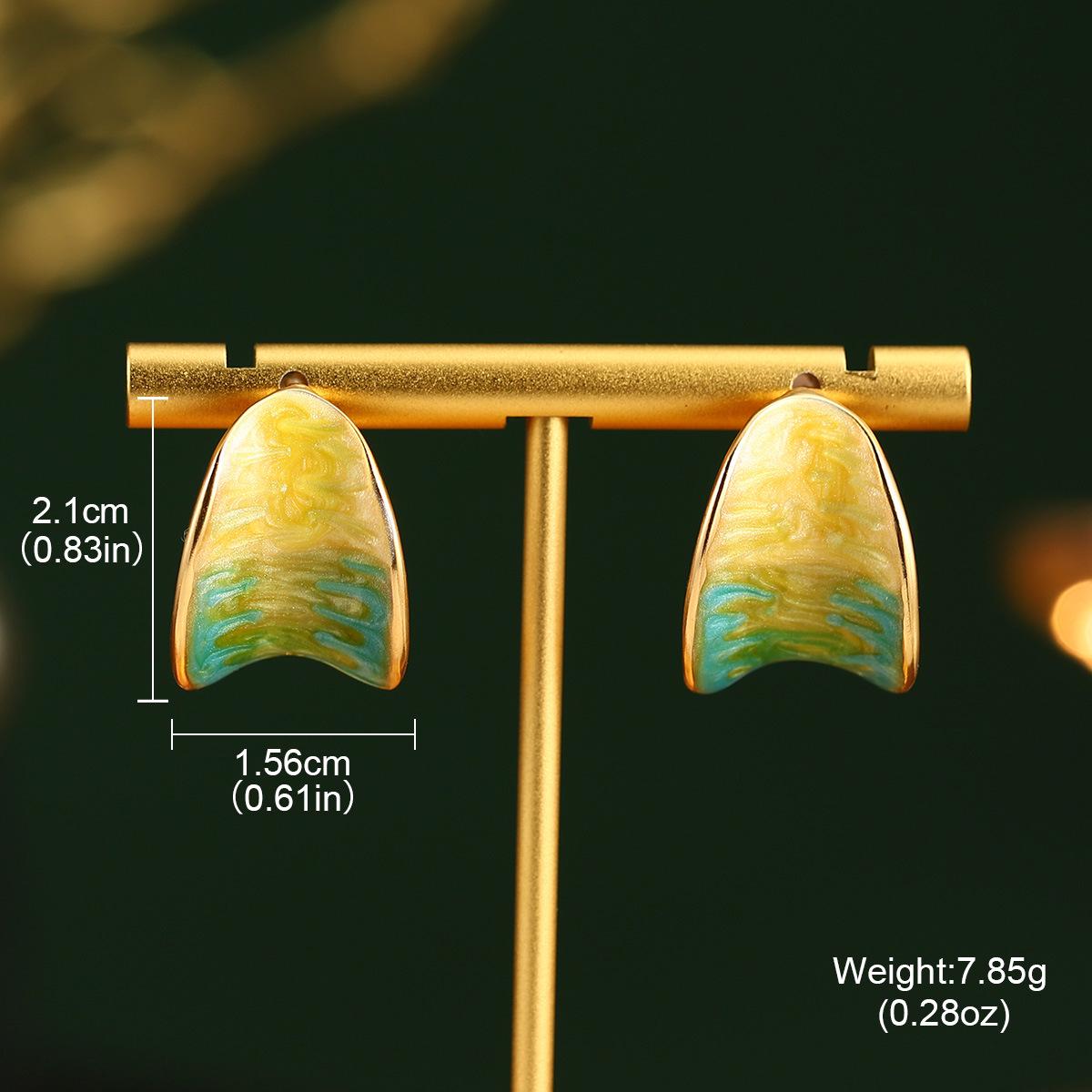 

Серия картин Ван Гога и Моне: Серьги-пусеты «Французский цветок» из эмали с натуральным жемчугом, серебро 925 пробы, летняя коллекция.