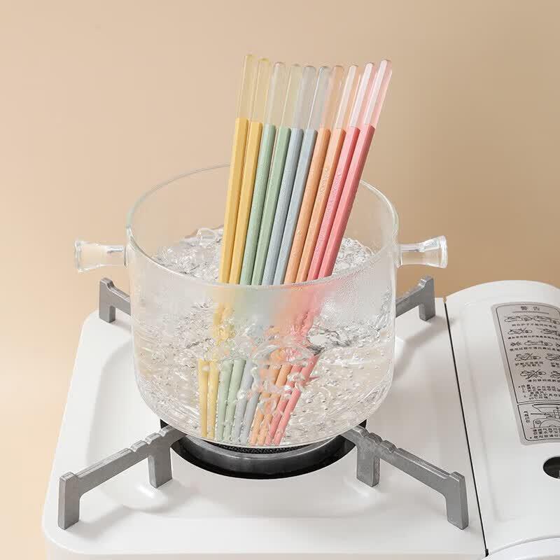 Kobach Colorful Alloy Chopsticks - 10 Pair Set