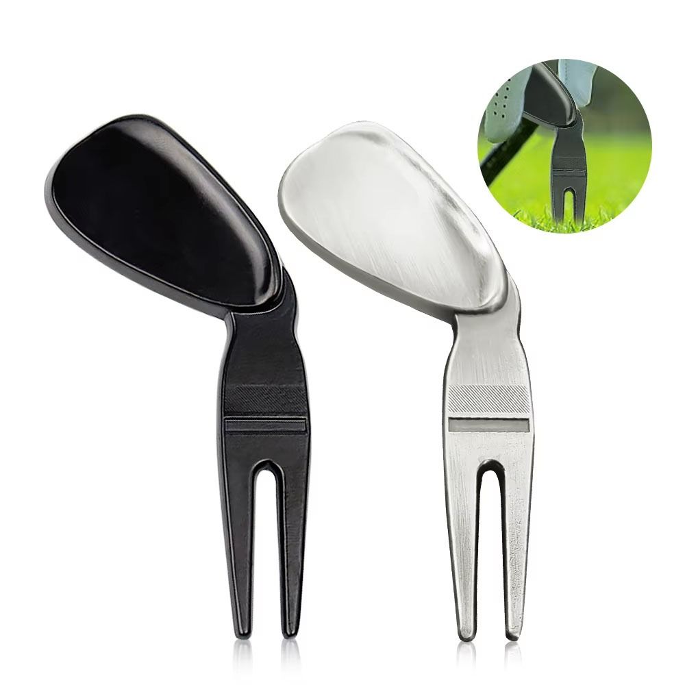 Zinc Zinc Zinc Alloy Golf Green Fork Magnetic Divot Fork Golf Divot Tool Golf Ball Fork  Golf Club