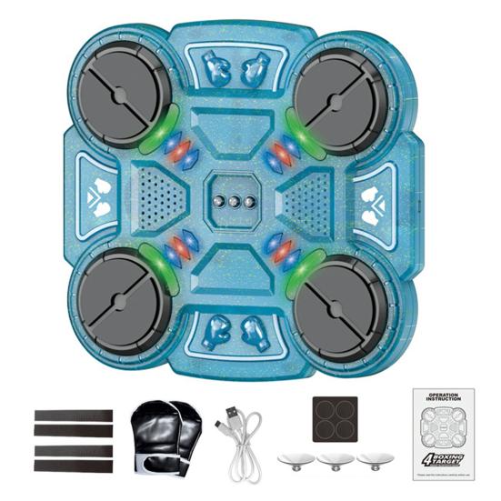 Music Boxing Machine Bluetooth-compatible Music Punching Target Smart Reaction Boxing Pad with 3 Speed Modes & LED Lights Rechargeable Fitness Toy