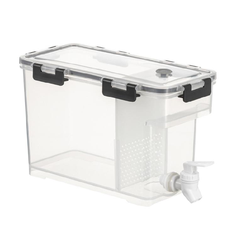 Beverage Dispenser with Tap Leak Proof Plastic Cold Drink Container with Spigot Large Capacity Pitcher for Refrigerator