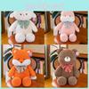 Teddy Bowknot Plaid Bear Sheep Fox Rabbit Plush Toy Stuffed Animal Gift Doll