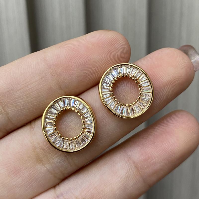 Простые полые серьги-гвоздики с круглой подвеской, персонализированные серьги с нишевым дизайном, изысканные