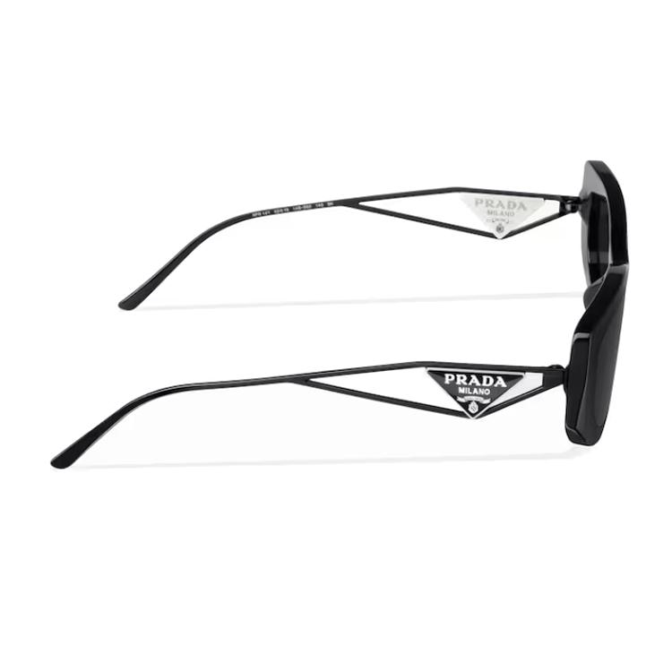 Prada Logo Rectangular Sunglasses Women Sunglasses Black 0PR14YS1AB5S0