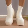 2025 New European and American Wedge-Heel Platform Ankle Boots - Women's Thick-Soled Short Boots