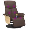 Massage Chair with Footrest Brown Artificial Leather