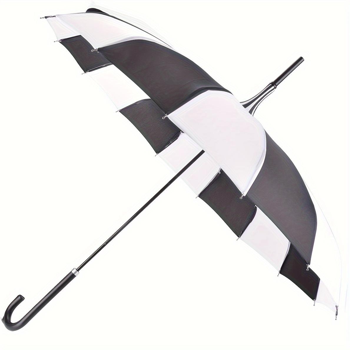 

Черно-белый зонт с полосатой сеткой, Солнечный зонт, Модный 16-спицевый зонт-башня, Свадебная фотография, Зонт с длинной ручкой metal-fiber composite&16K черный белый