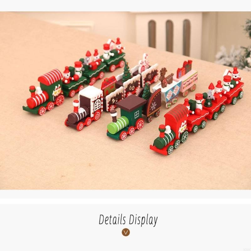 Seasonal Wooden Toy Train Decorative Accent For Christmas Displays And Childrens Room Storage Home Decoration HX6C
