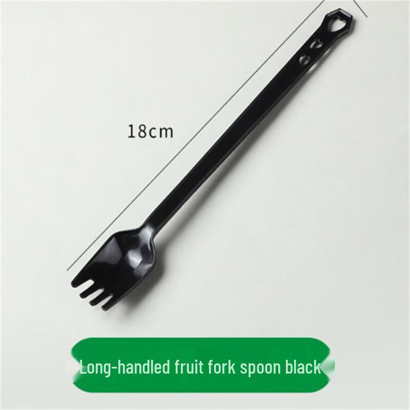 Disposable Black Long Handle Dessert Cutlery Set