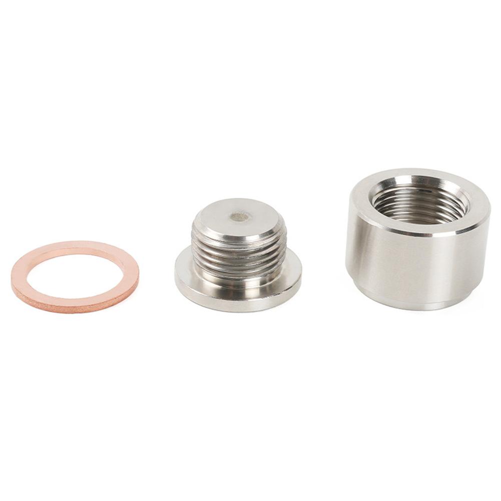 O2 Sensor Bung O2 Sensor Adapter M18x1.5 Oxygen Sensor Nut Weld Bung Plug Stainless Steel Curve Notched Universal Auto Parts