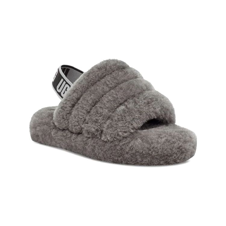 UGG Fluff Yeah Slide Charcoal (Kids) Kids Sneakers 1098494K-CHRC