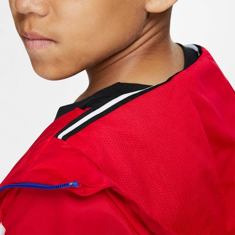 Nike Kids Patchwork Casual Hooded Jacket Kids Outerwear Red White Blue CJ6722-657