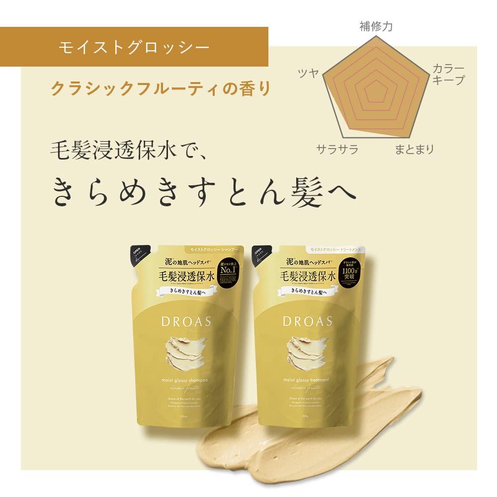 DROAS Shampoo and Treatment Set Moist Glossy Refill,