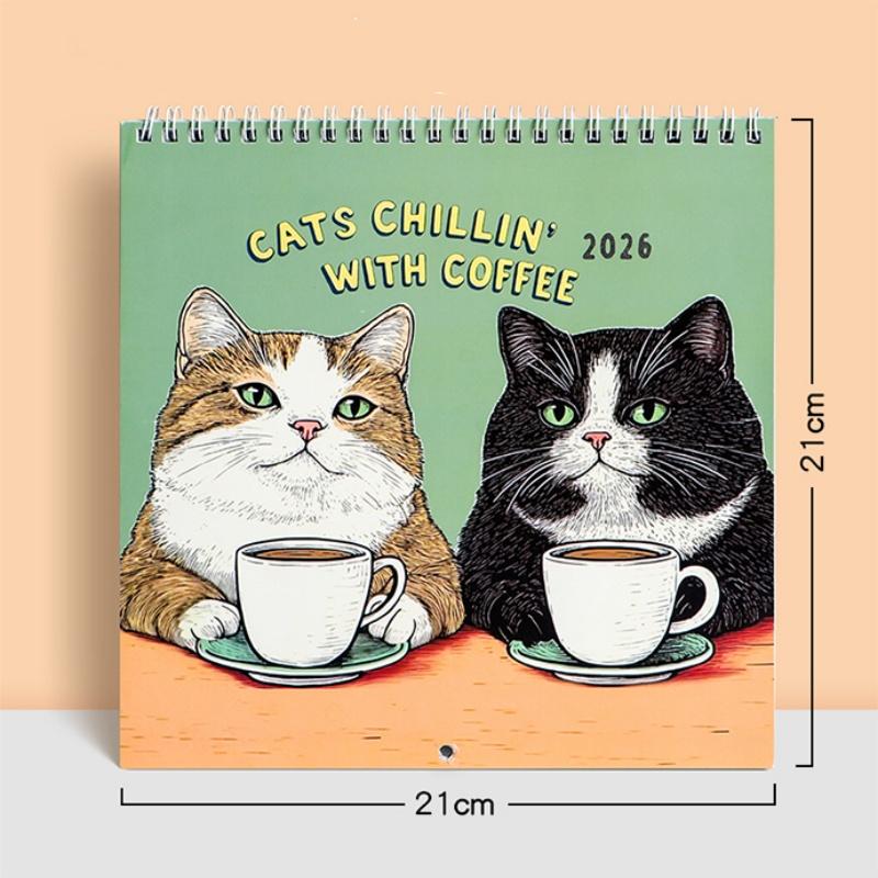 Monthly Wall Calendar Cute Cat Design Hangable 2026 Wall Calendars for Living Room Bedroom Home Wall Decor for Cat Lover
