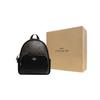 COACH Court Canvas Leather Backpack Women's Dark Gray Black (Unisex) Backpacks C8604 IMAA8