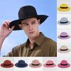 Foldable Colorful Summer Straw Hat Square Buckle Outdoor Beach Travel Breathable