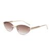 Retro Cat Eye Frameless Sunglasses for Women & Men – Trendy European American Fashion Street Style Glasses