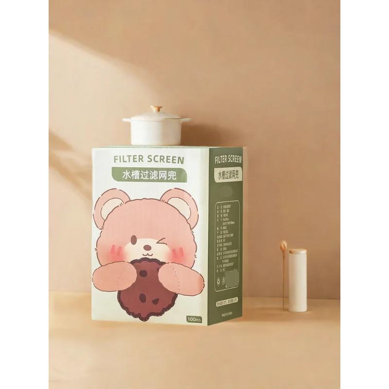 100-200pc Disposable Filter for Kitchen Sink Anti Clogging for Vegetable Cleaning and Floor Drain Blockage