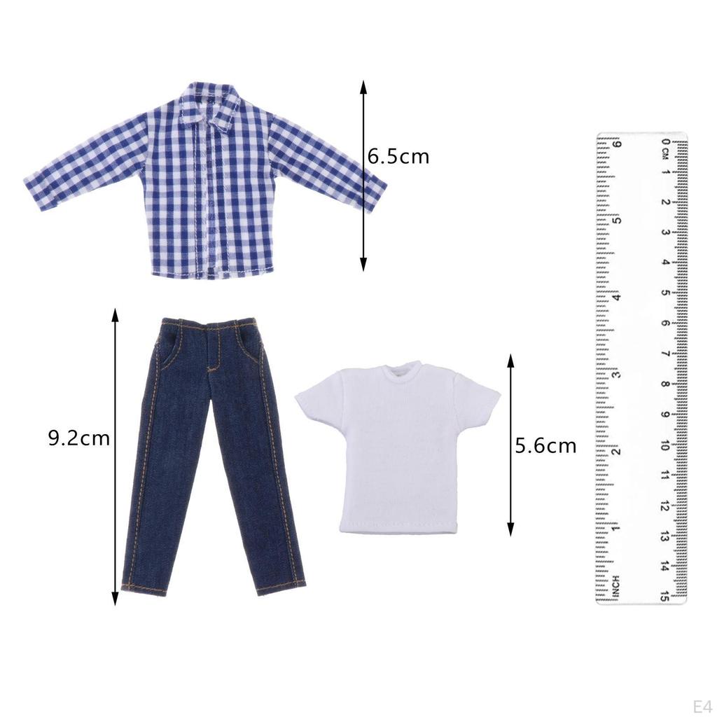 1/12 Outfit Set, Miniature Clothing for Action Figures