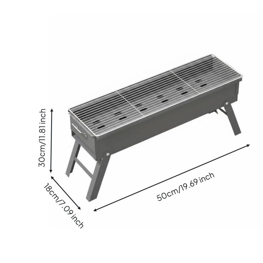 Long Rectangular Outdoor Grill Thickened Material Portable Briquette