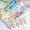 1 Box 3D Irregular Shell Marble Nail Art Charms, Mermaid Aurora Flake Nail Accessories Shell Stones Rhinestones for Nail Art Decorations and Supplies