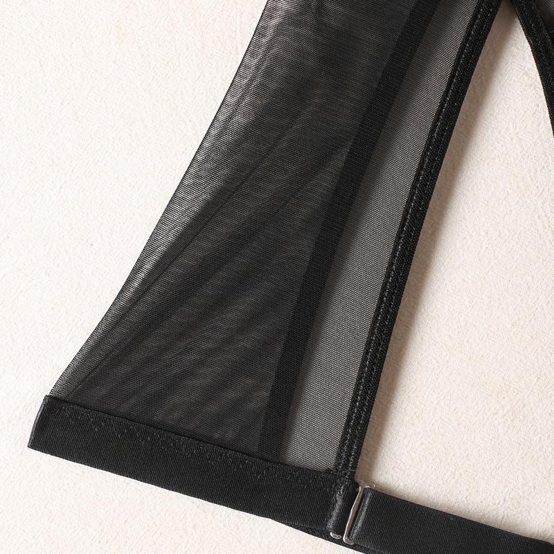 Black Sheer Mesh Wire-Free Sexy Women's Lingerie Set