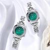 Quartz Movement Watch Retro Style Ladies Wristband Temperament Steel Band Watch Small Green Watch Disc