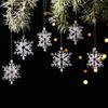 Crystal Snowflake Acrylic Snowflake Pendant Transparent Xmas Tree Ornaments  New Year Celebration