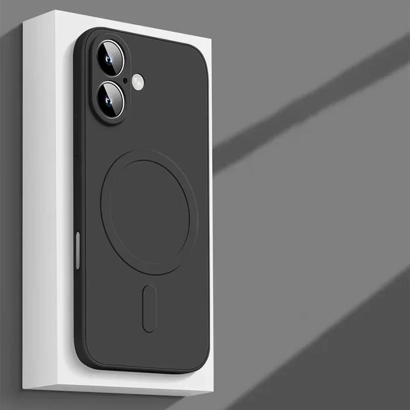 For iPhone 17 Pro Max 17 Air 17Pro Case Magnetic Cover for Mag-safe Liquid Silicone Velvet Lining All-round Camera Protect Shell