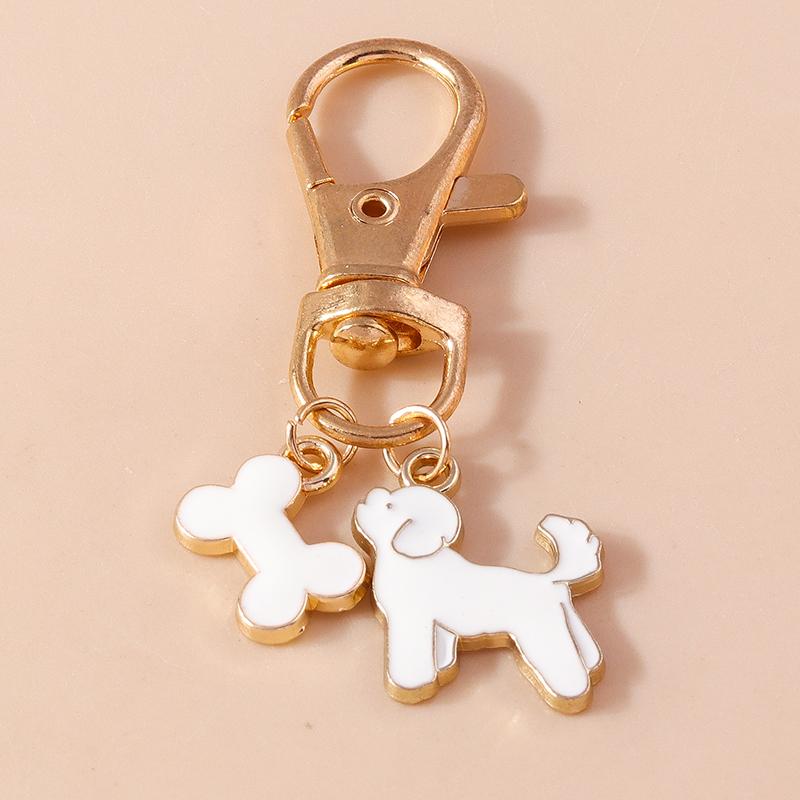 Cute Enamel Puppy Dog Cat Paw Keychain Footprint Keyring Pendants for Car Key Holder Handbag Decor DIY Pet Jewelry Gifts