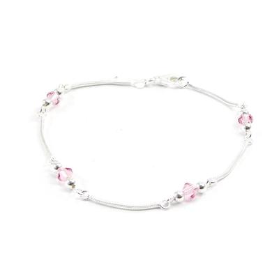 [C4453] - Silver Bracelet 'Clara' Rose