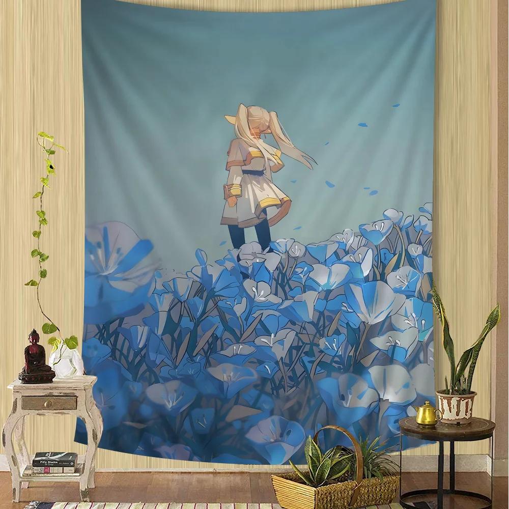 Anime Frieren Wandteppich Kunstdruck Japanischer Wandbehang Anime Wandbehang Heimdekoration