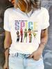 Retro Playful Design White Spice Graphic Tshirt For Unisex 90s Crew Neck Sleeve With Colorful Cartoon Print Aesthetic Clothes