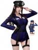 SENMHS Sexy Police Cosplay Costume for Featuring a Uniform and Bondage Office Lady Mini One Size Fits Includes Navy Perfect for Costume Events and