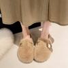 Cotton slippers new feeling bag head autumn and winter mink plush one pedal fluffy slippers women's wear 2025 no