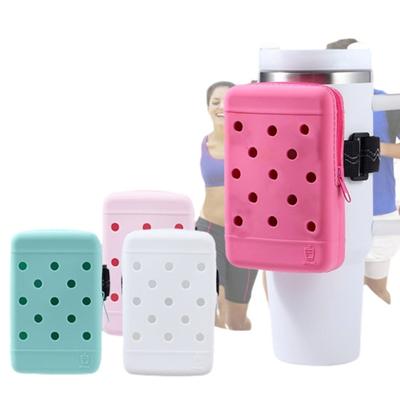 Silicone Water Bottle Pouch Tumbler Bag Large Capacity Adjustable Non-Slip Design Phone Holder Bag Sports Gym Bottle Accessories