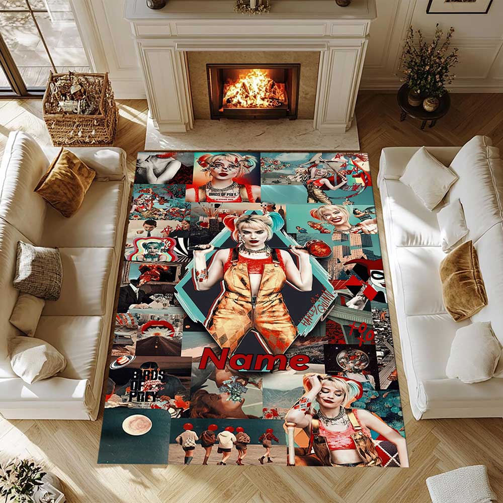 Warnermedia Customize your name rug, office chair cushion, home bedroom living room gift.
