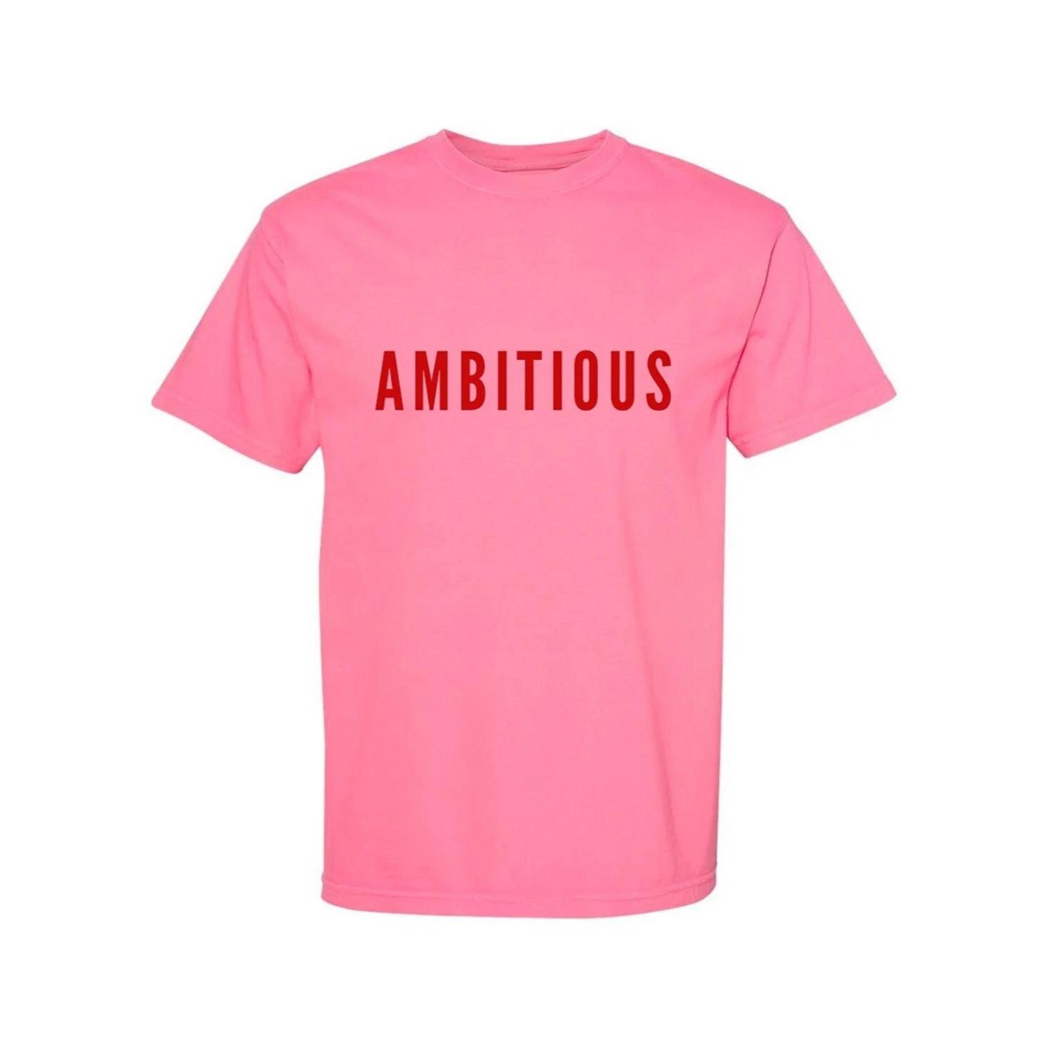 

Phenomenal Ambitious T-Shirt Womens Pink Graphic Cotton Neck T-Shirt Size S NWT XL