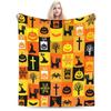 Happy Halloween Cartoon Blanket Cover Velvet  Warm Throw Blanket for Car Sofa Couch Bed Rug