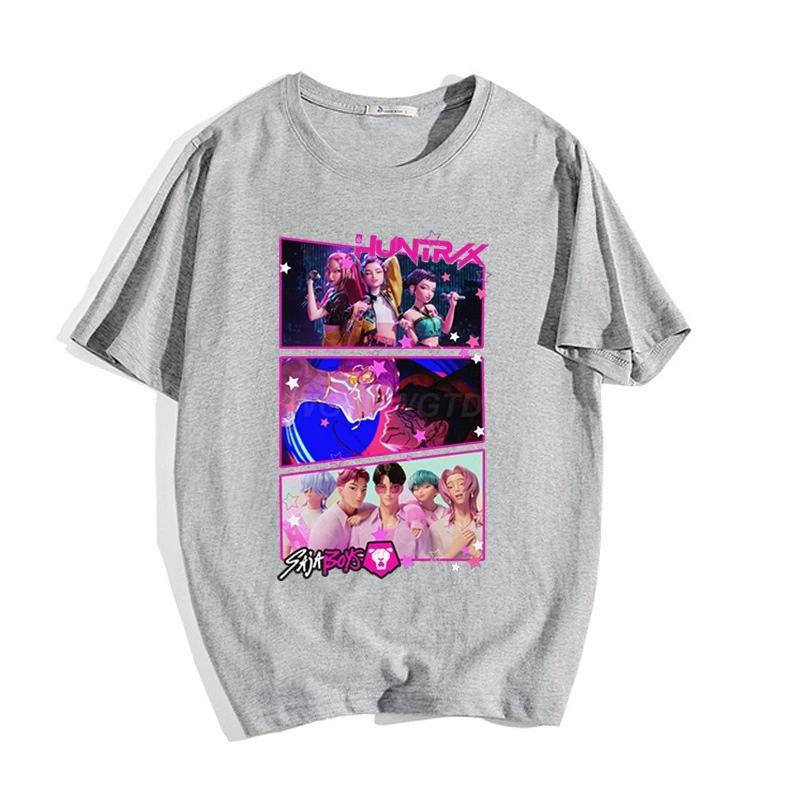 2025 Popular Anime KPop Demon Hunters Printed Casual Cute Fashion Loose, Comfortable, Breathable, Quick Drying T-shirt Top